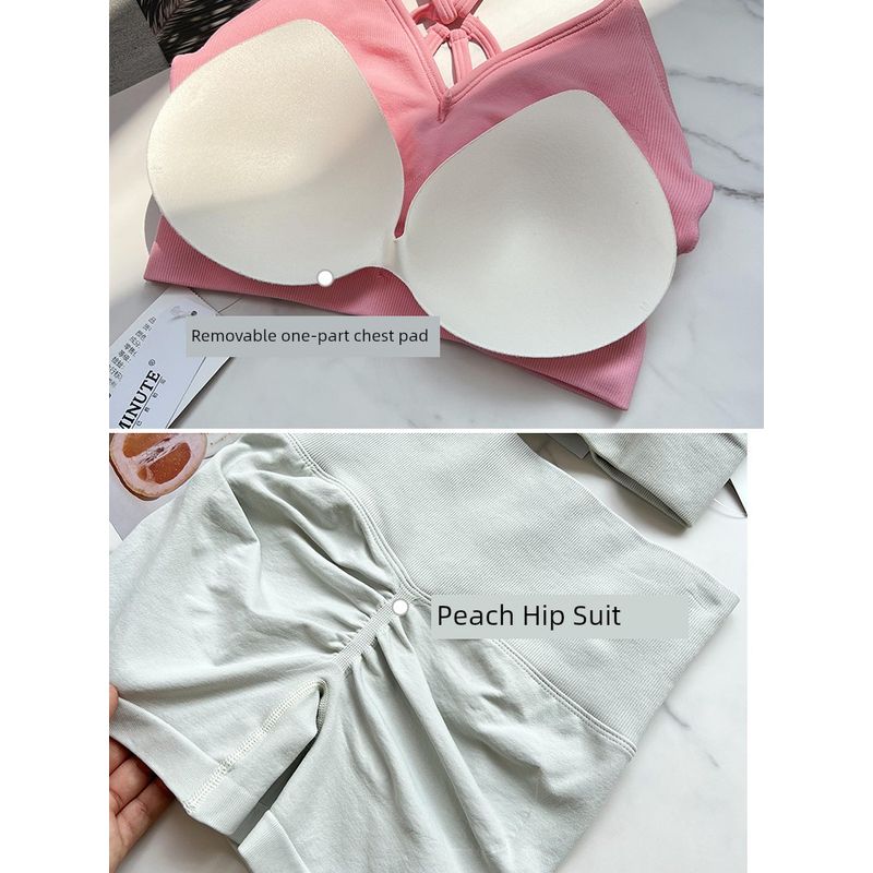 Yoga High Waist Sweat-Absorbent Sling Beautiful Back V Neck Workout Clothes