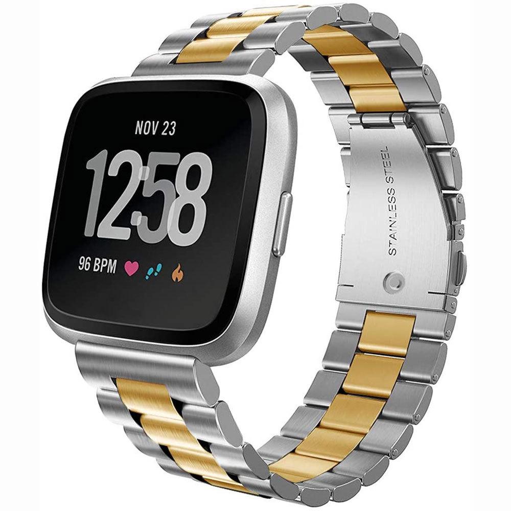 Fitbit Versa/Versa 2/Versa Lite SE Edelstahl Drei-Perlen Uhrenarmband