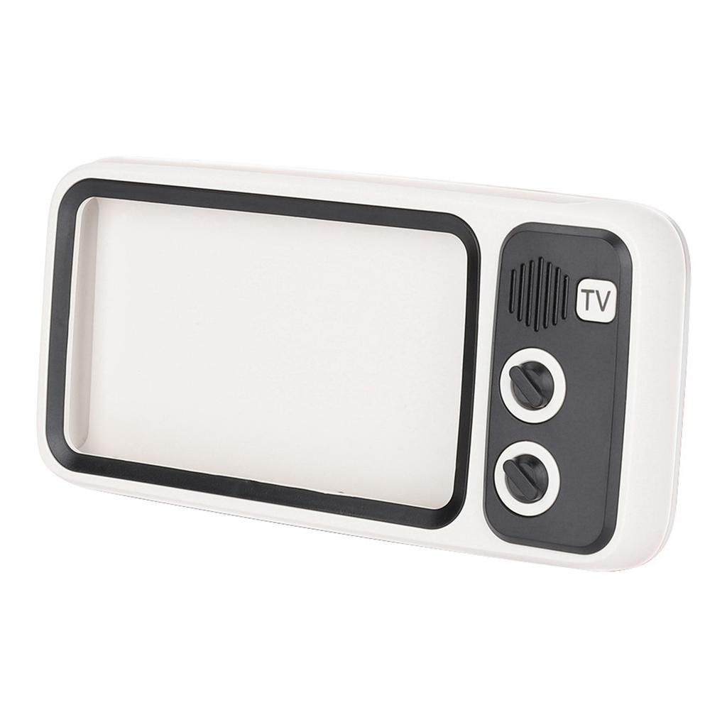 Retro TV Shaped HD Stereo Speaker Loudspeaker for Under 6 Mobile Phone Stand White