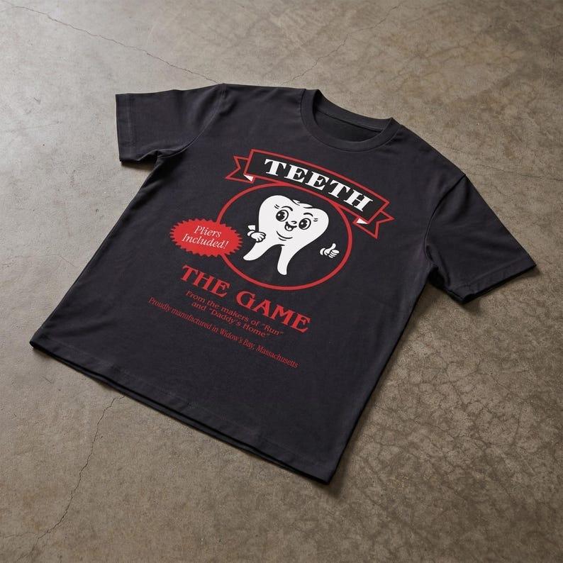 Teeth Widows Board Game Tshirt Funny Bay Tv Graphic Print Short Sleeve Harajuku Y2k Casual Tshirt Men Women Streetwear Tops