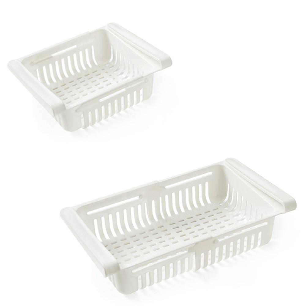 Adjustable Stretchable Refrigerator Organizer Basket Refrigerator Pull-out Drawers Spacer Layer Storage Rack