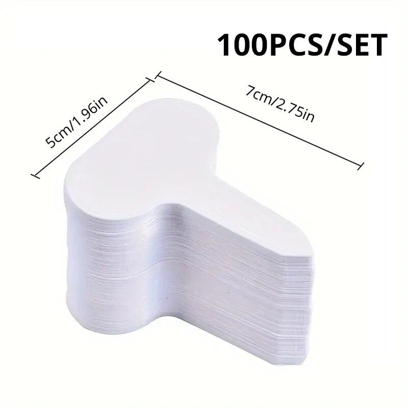 

100pcs Waterproof T-shaped Socket Gardening Label Outdoor Garden Plant Tags Plastic Reusable Plant Labels Hanging Marking Tags 100pcs&5x7cm белый