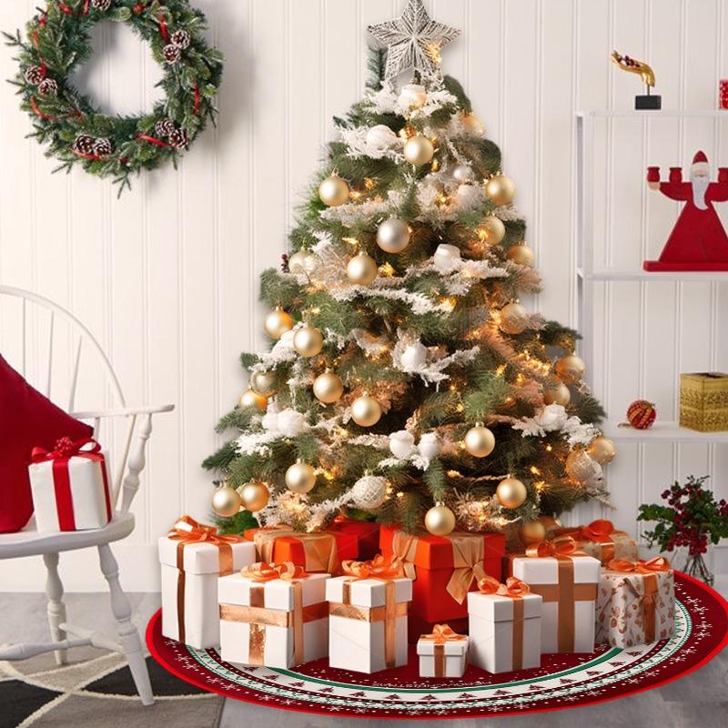 Christmas Tree Skirt Cartoon Crystal Velvet Xmas Rug Crafts Tree Surround Base Skirt Home Party Atmosphere DIY Scene Layout Prop
