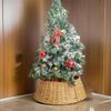 Woven Tree Skirt for Christmas Decors Artistic Wicker Tree Skirt Essential Christmas Tree Ornament for Home Display