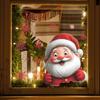 Cute Santa Claus Red Snowflake Glass Doors and Windows Home Decoration Window Stickers