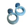 Simple temperament retro sky blue geometric large circle earrings women, new Mori circle earrings temperament earrings