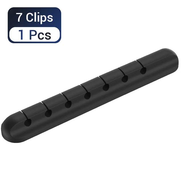 Organizador de Cables Silicona Enrollador USB Gestión Limpia de Escritorio Pinza Soporte para Cables Para Ratón Auriculares Protector Pinza Organizadora de Cables