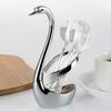 Organizzatore per posate rotondo creativo in acciaio inox con base a forma di cigno per cucina