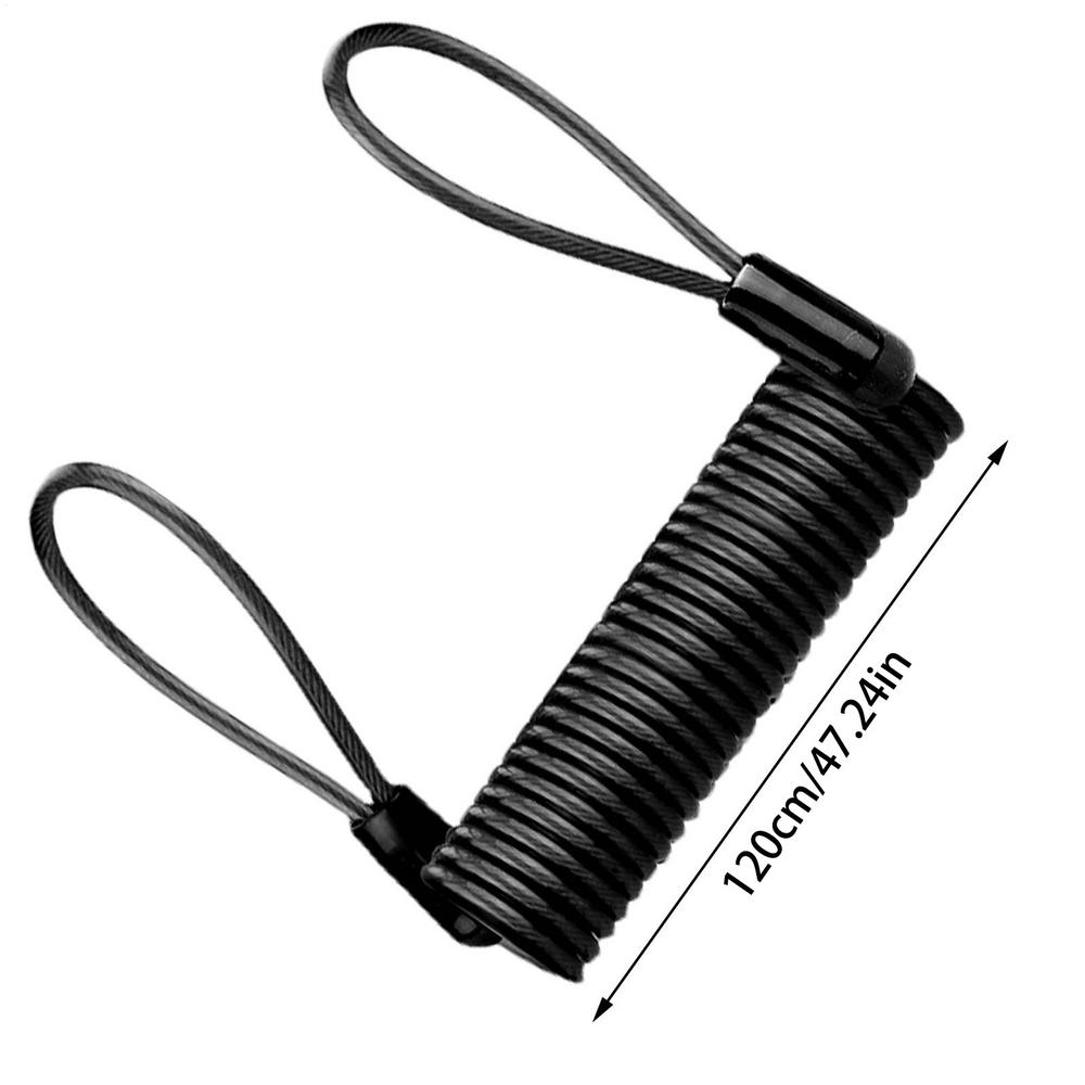 

Disc Lock Cable For Antitheft Protection Lock Reminder Cable Security Steel Wire Spring Reminder Rope For Motorbike Helmets Lock чёрный
