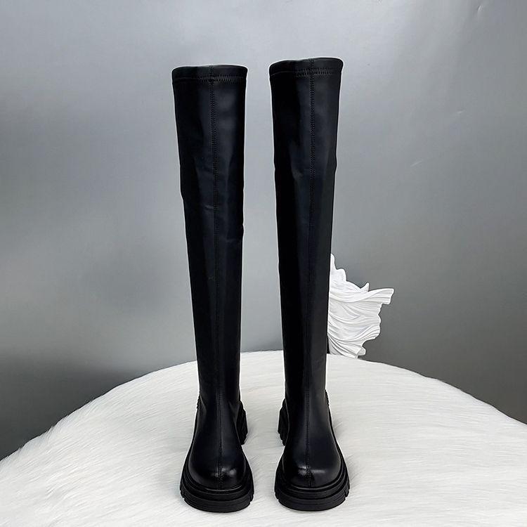 Long boots for women 2026 new autumn and winter season Meilad style slimming and elastic knee high thick soled knight boots