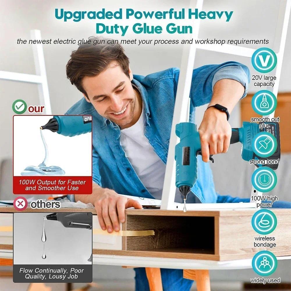 Household Electric Hot Melt Glue Machine Upgraded Powerful Heavy Duty Glue Gun Cordless Handicraft Dedicated Dispensing Machine