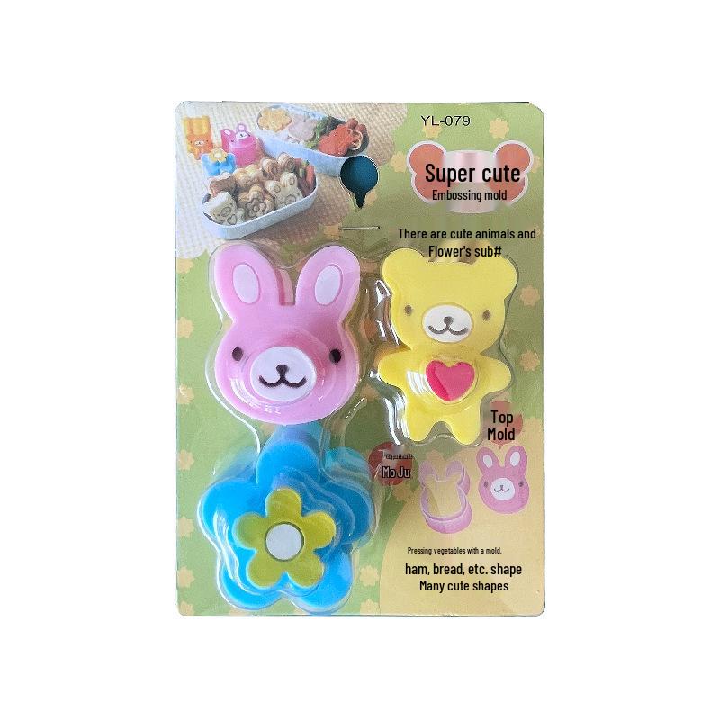 

Набор мультяшных форм для сэндвичей в виде кролика и медведя и эмбоссер для печенья
