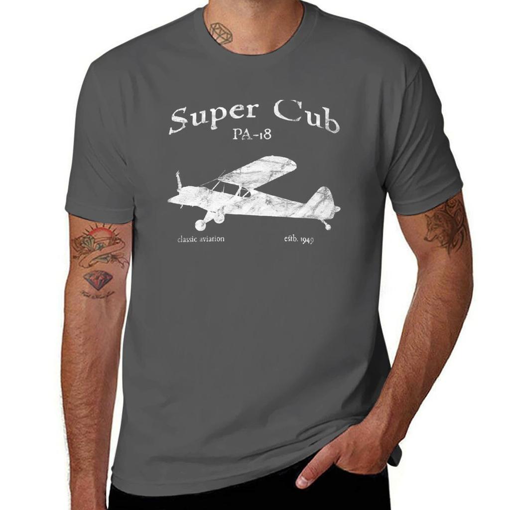 Pa18 Super Cub Airplane Classic Vintage Design TShirt Cotton T Shirt Pack TShirt