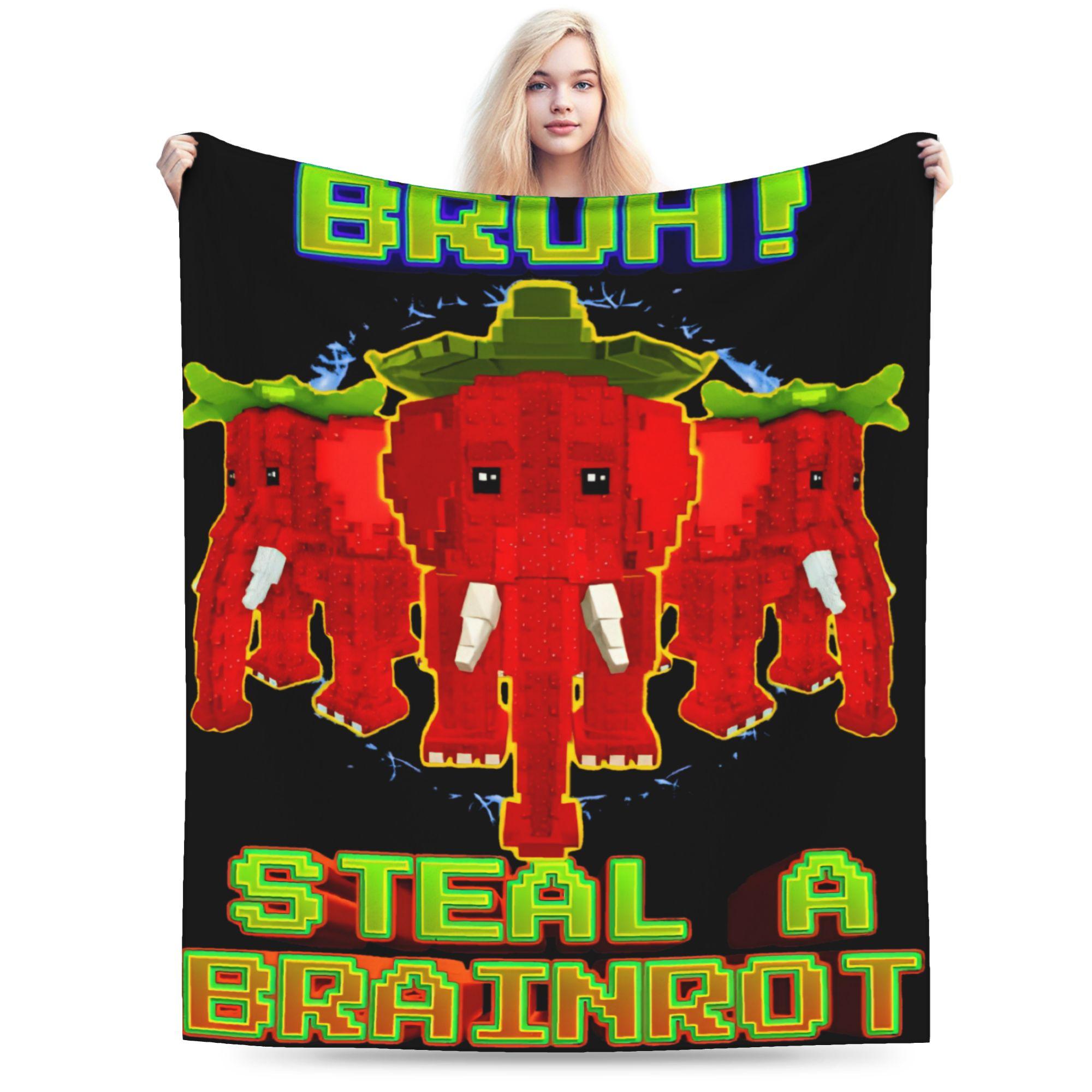 Every Brainrot Funny Christmas Brainrot Crew Steal A Brainrot Super Warm Blankets  Child Plush Throw Blanket Sofa Bed Cover 70x100cm