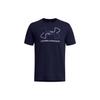 Letter Logo Print Crew Neck Short Sleeve T-Shirt Men Tops Navy-Blue 1382915-410