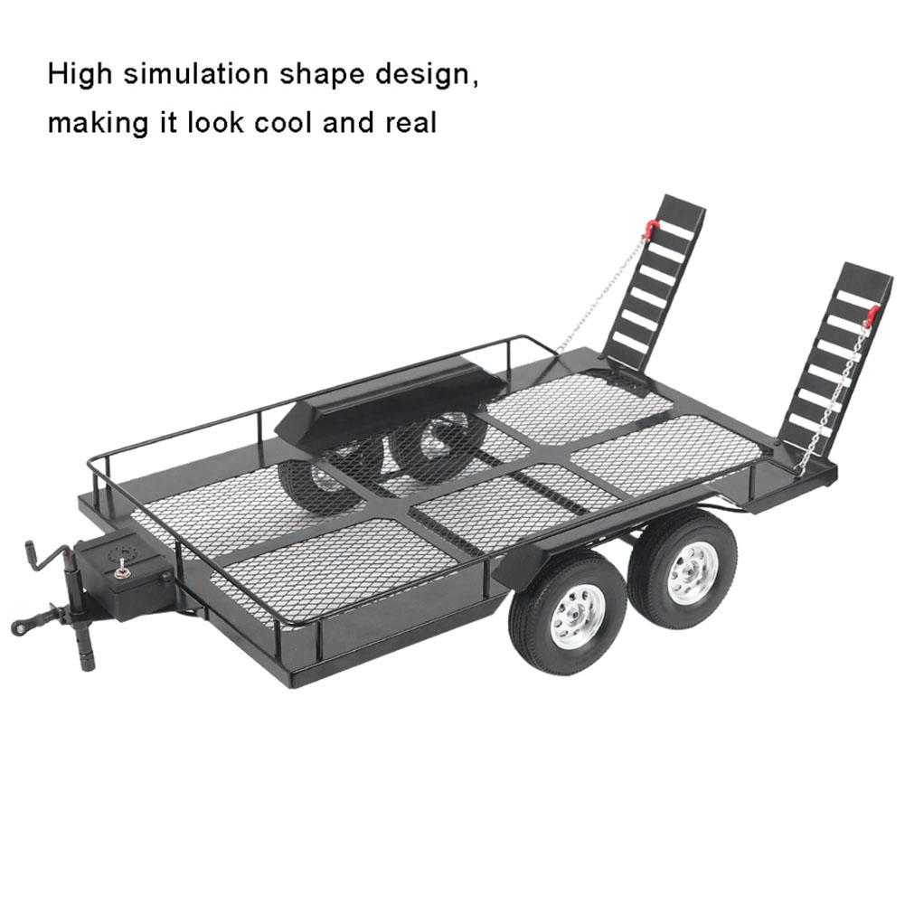 New Metal Trail Car Trailer Accessory with Four Tires Fit for RC4WD  1/10 RC Car RC Accessory RC Trailer
