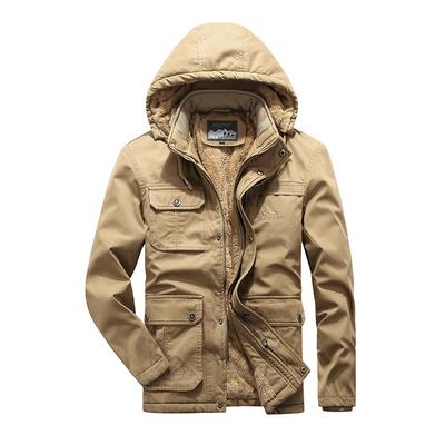 Winter Padded Coat Men's Plus Size Middle-aged Men's Casual Loose Padded Jacket Thickened and Velvet Dad Warm Jacket