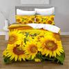 Sunflower Duvet Cover Set Yellow Flowers Lush Sunflowers In The Field Bedding Set Microfiber Botanical Floral Print Quilt Cover
