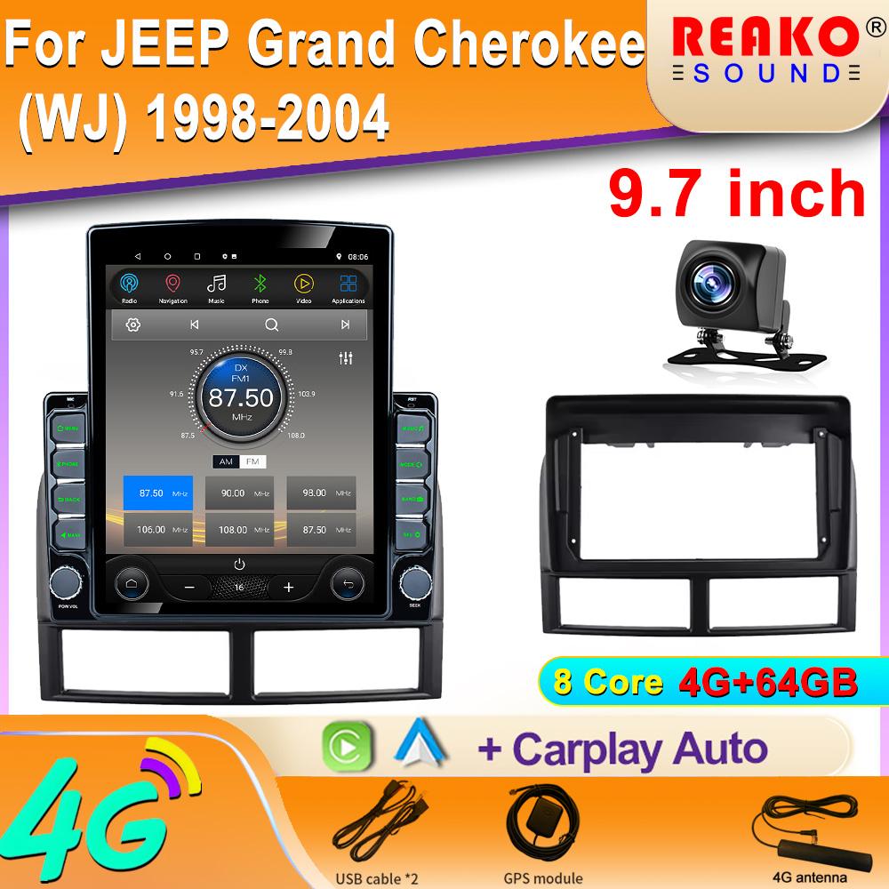 9.7" Vertical Style Tesla Screen Android Car Radio For Jeep Grand Cherokee II WJ 1998-2004 Navigation GPS Multimedia Player