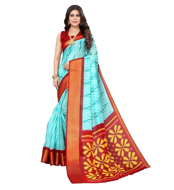 TreegoArt Fashion Women s Bhagalpuri Cotton Printed Saree With Unstitched Blouse Piece - Pack Of 1