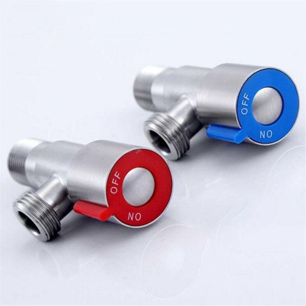 Large Flow Drain Hot And Cold Angle Valve Stainless Steel Water Heater Faucet  Kitchen