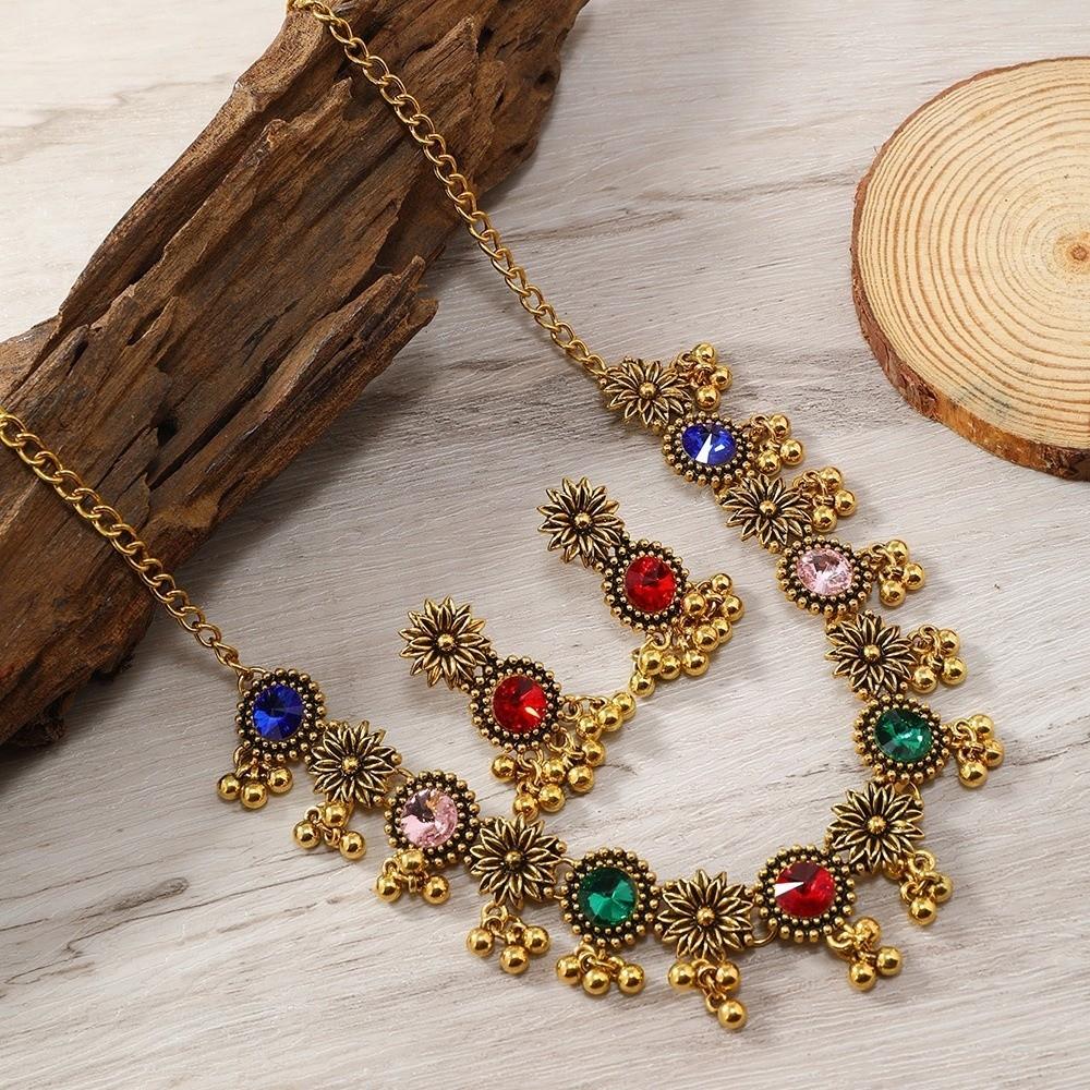 Pendant Necklace Earrings Set Beads Women Jewelry Set Temperament Tassel Jewelry Set Gifts
