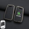 Zinc Alloy Leather Car Remote Key Case Cover Protector Shell Fob For Skoda Superb A7 Kodiaq Octavia A7 A8 Keychain Accessories OO666