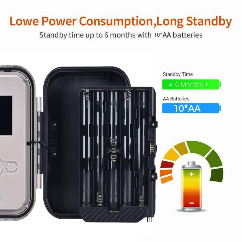 Cameră de traseu în aer liber 50mp 4k Hd Joc capcană cu vedere nocturnă declanșată cu inducție în infraroșu Po Video Waterpoof Cameră de cercetare a faunei sălbatice