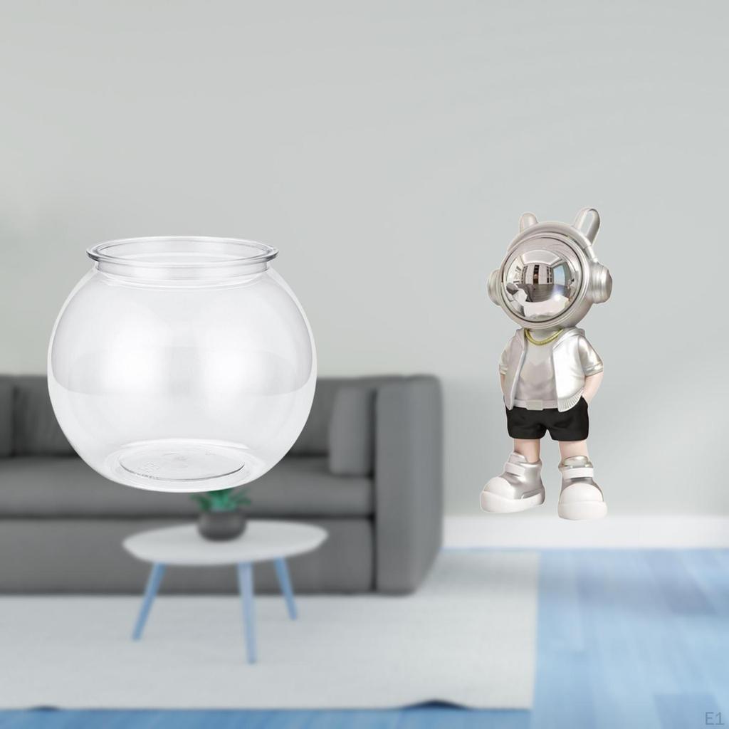 Transparent Astronaut Fish Tank Ornament Clear Modern Vase Creative Figurine for Bedroom Living Room