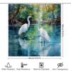 Watercolor Birds Bathroom Shower Curtain White Pelicans Swamp Print Home Decor Waterproof Fabric Shower Panel Suitable For Ba