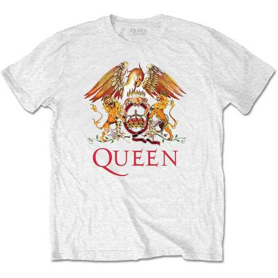 Queen Klasický erb Slim Fit Bílé Unisex tričko