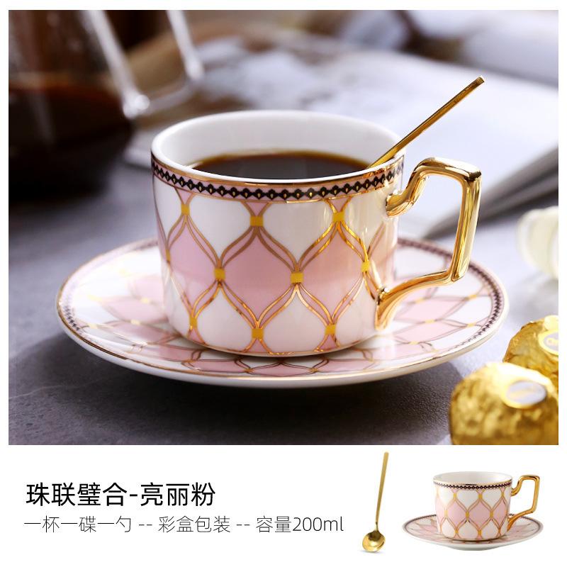 British Light Luxury Ceramic Coffee Cup European Small Luxury Coffee Cup Saucer Set Household High-End Cup Water Cup