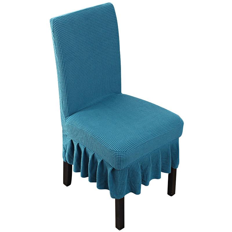 Thickened Corn Velvet Chair Cover Dining Chair Cover Simple Hotel New Skirt Seat Cover Knitted Chair Cover Joint