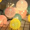 2,2 M 20 LED Baumwollkugel Lichterkette USB-Stecker Für Fenster Hochzeit Licht Party Haus Garten Schlafzimmer Innenwand Dekor
