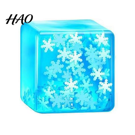 Soft Stress Balls Ice Cube Relief Toy, Glow-in-the-Dark Snowflake Filled Cube, Sensory Toy Luminous Clear Adults and Kids