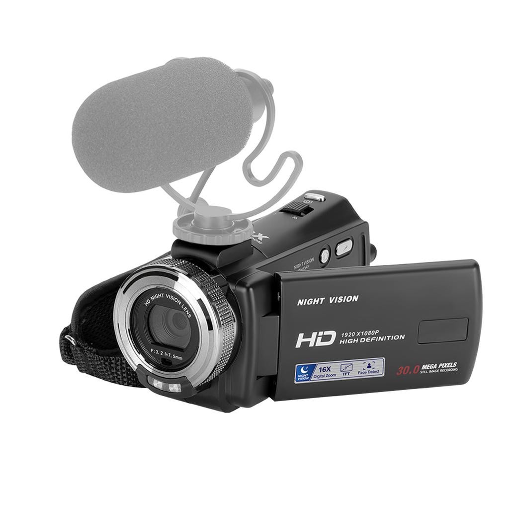1080P Full HD 16X Digital Zoom Recording Video Camera Portable Camcorder with 3.0 Inch Rotatable LCD Screen Remote