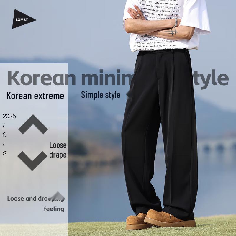 

LOMBT Men s Drape Cleanfit Straight-Leg Trousers XL