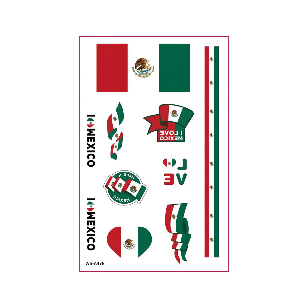 World Cup Argentina Belgium Fans Flag Face Sticker Waterproof Competition Game Tattoo Sticker