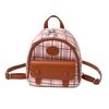 Korean Version of Fashion Portable Small Bag Women 2025 New Canvas Plaid Backpack Retro Premium Casual Backpack