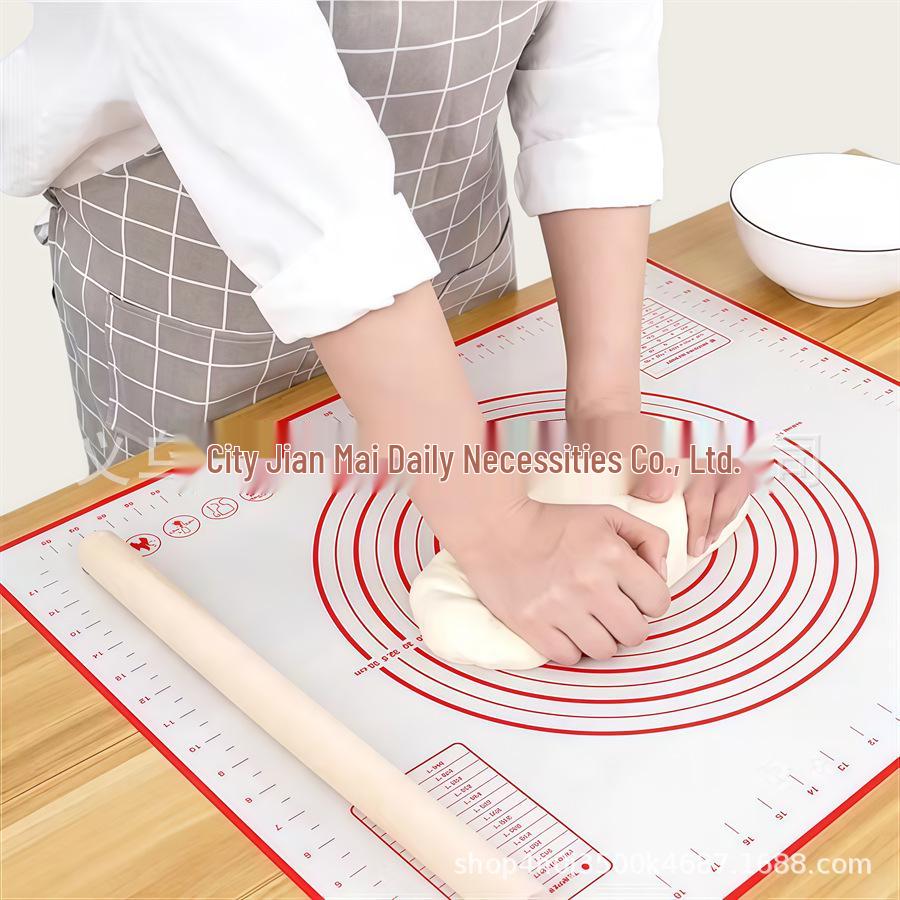 Silicone Baking and Kneading Mat with Rolling Pin and Heat-Resistant Pad