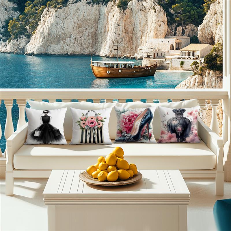 Fashion Women Cushion Pillowcase Printed Polyester 45X45Cm Throw Pillowcover Decorative Sofa Cushion Pillowslip Home Decor