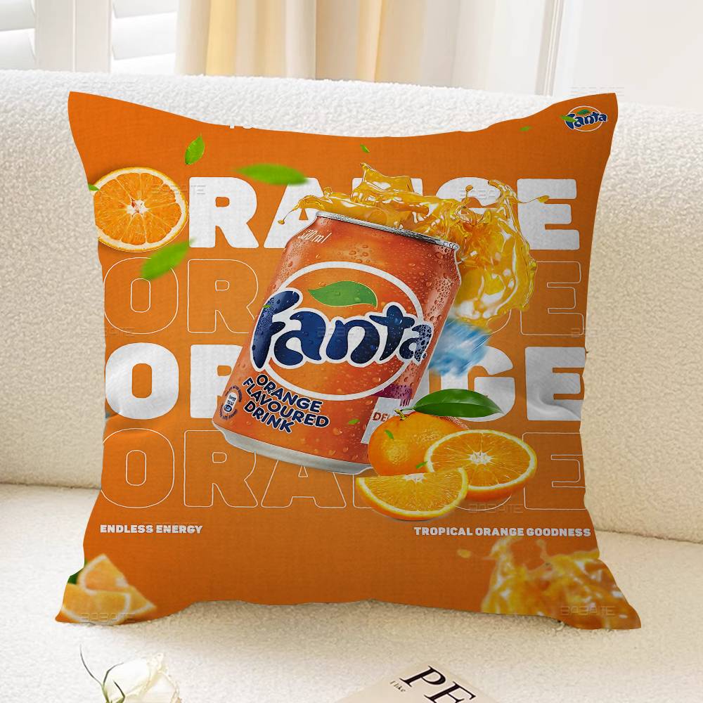Funny F-Fanta Logo Pillow Covers Cartoon Sofa Decorative Home Double-sided Printing Short Plush Cute Cushion Cover