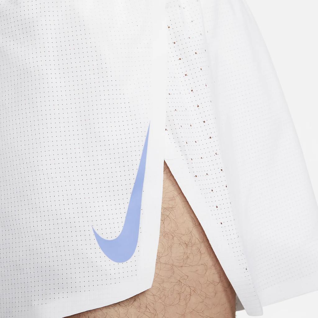 Nike Aeroswift 2" Brief-Lined Racing Shorts Solid Color Side Slit Elastic Mid-Waist Sports Shorts Men Shorts White CJ7837-100
