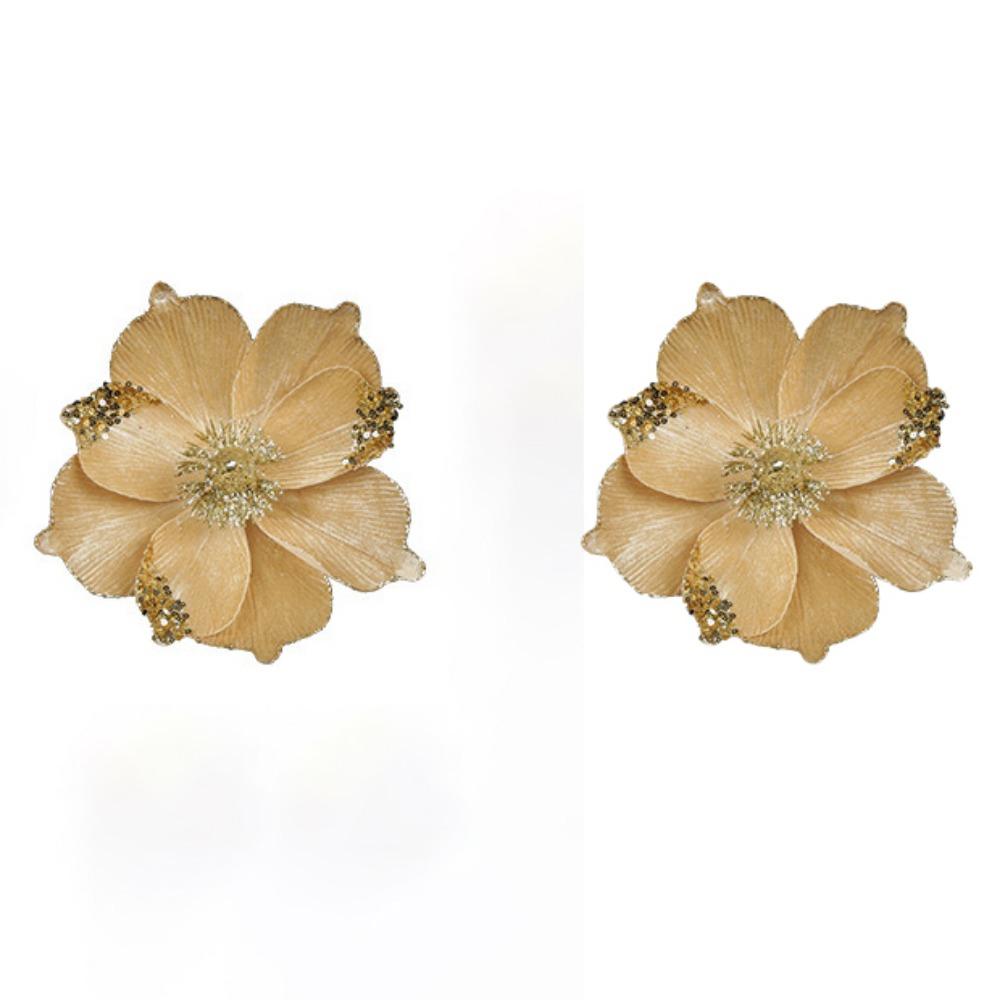 2 Pcs Hanging Simulated Flowers Flower Fake Flower Ornaments  Christmas Tree Decor