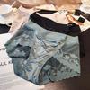 Women Luxury Satin Panties Tummly Control Summer Sexy Lace Briefs High Waist Plus Size Cotton Crotch Breathable Underpants Lingerie Underwear