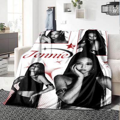 Jennie Print Flannel Blanket High Quality Warm Comfortable Cover for All Seasons Perfect for Gifts Home Decor
