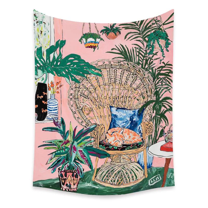 Bohemian Schlafzimmer Wanddekoration Makramee Wandbehang Teenager Ästhetik Indie Zimmerdekor Anime Wandteppich Großer Stoff Wandteppich