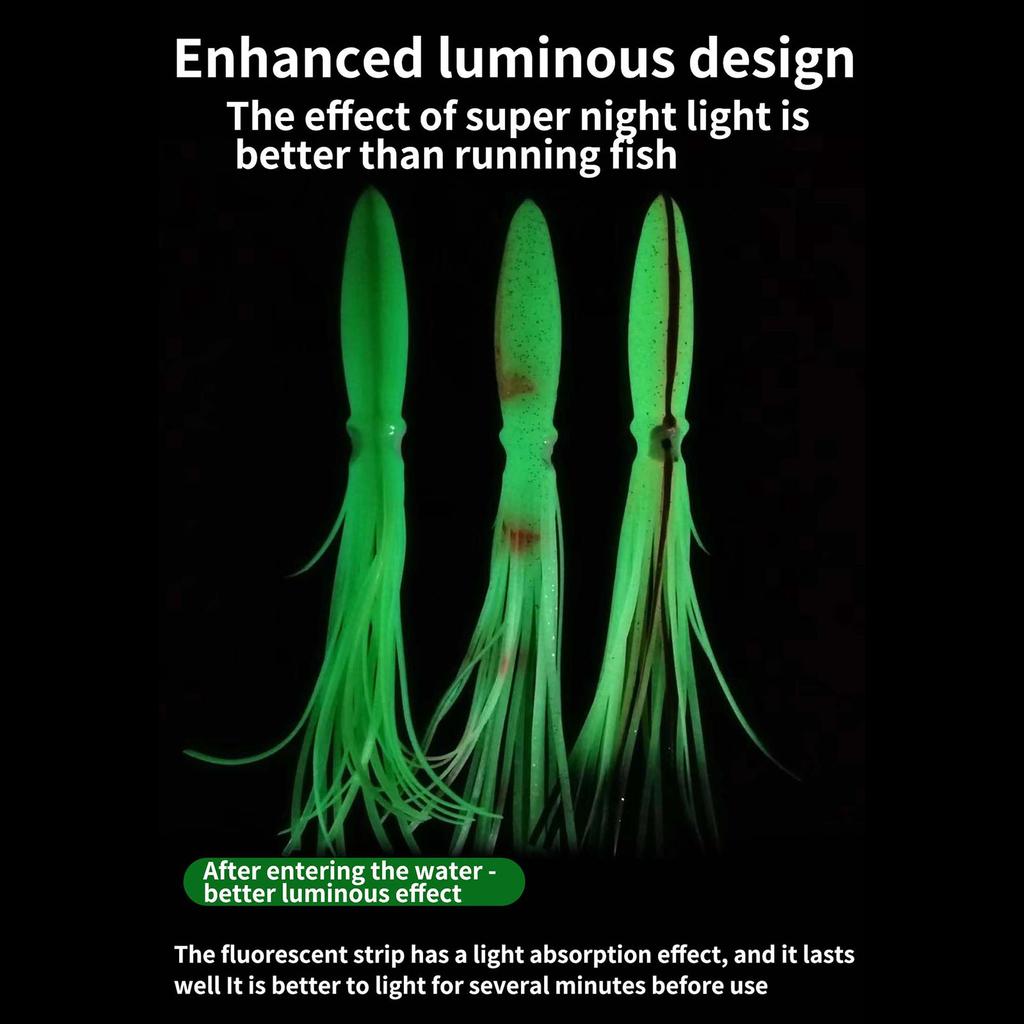 28cm32g Luminous Octopus Fishing Lure Lifelike Squid Skirt Fishing Bait Fishing Gear For Saltwater Freshwater