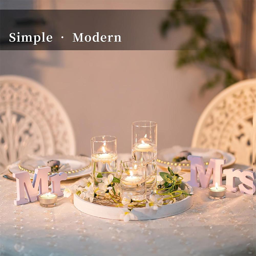 4 6 8 Inch Clear Glass Cylinder Vases for Centerpieces Floating Candles Holders Clear Cylinder Flower Vases Bulk for Wedding