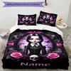 3pcs Custom Name Wednesday Bedding Set Duvet Cover Closure Includes 1 Duvet Cover & 2 Pillowcases, Soft and Comfortable for All Seasons.